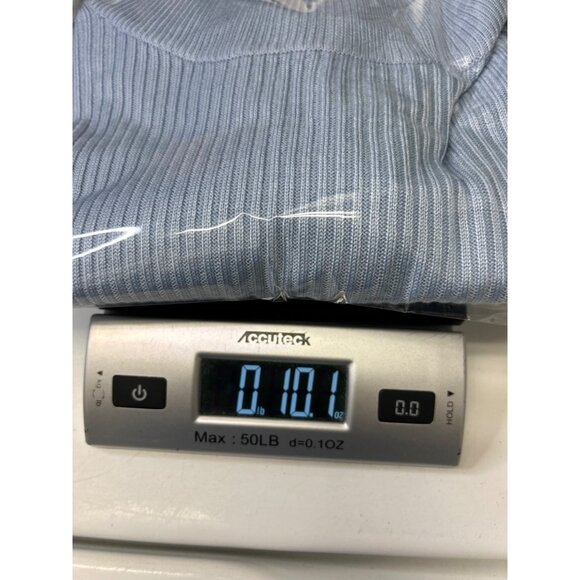 The Tog Shop Womens Blue Ribbed Short Sleeve Turtleneck Sweater XL - Picture 7 of 8